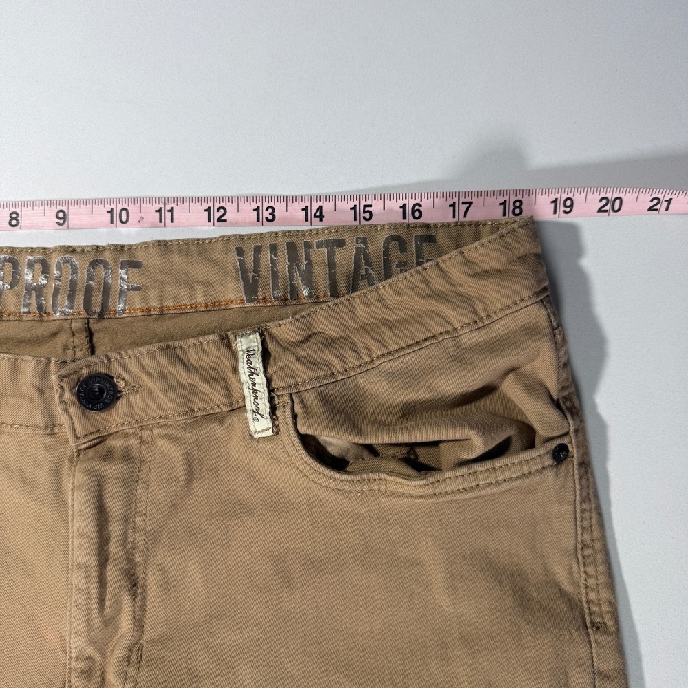 Weatherproof Vintage Mens Slim Fit Tan Khaki Pants 36x32 Stretch 5-Pocket Chinos - Picture 10 of 12